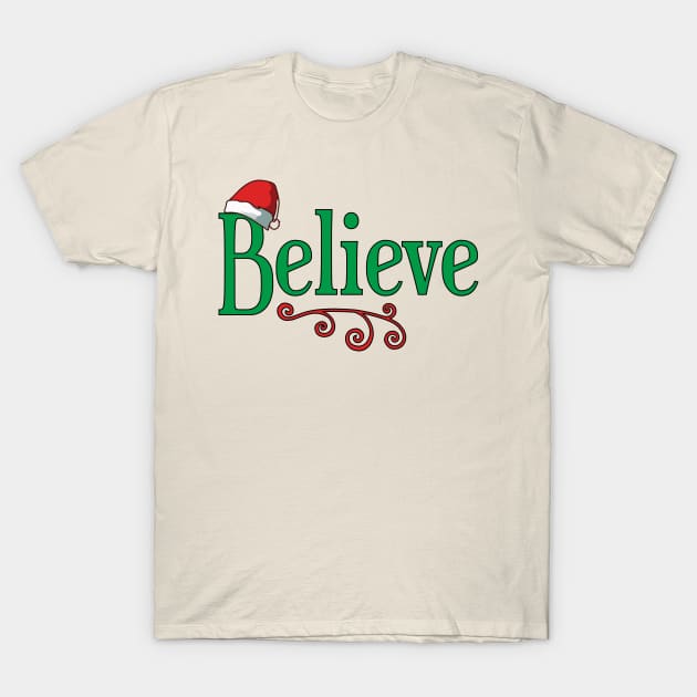 Believe Christmas T-Shirt | Believe in Santa Clause T-Shirt by TeesByJay